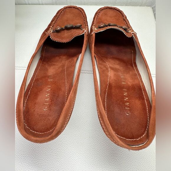 Gianni Bini Brown Suede Women's Loafers With Jewel Embellishment Size 7.5 - Picture 9 of 11